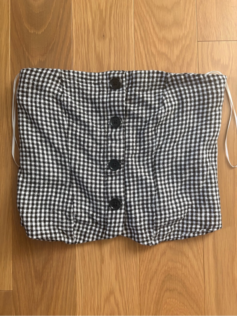 Abercrombie & Fitch Black and White Gingham Linen Crop Top